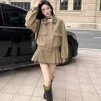 Women's Winter Preppy-Style Woolen Skirt