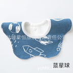 Pure Cotton 360° Rotatable Baby Bib - Petal-Shaped Drool Bib