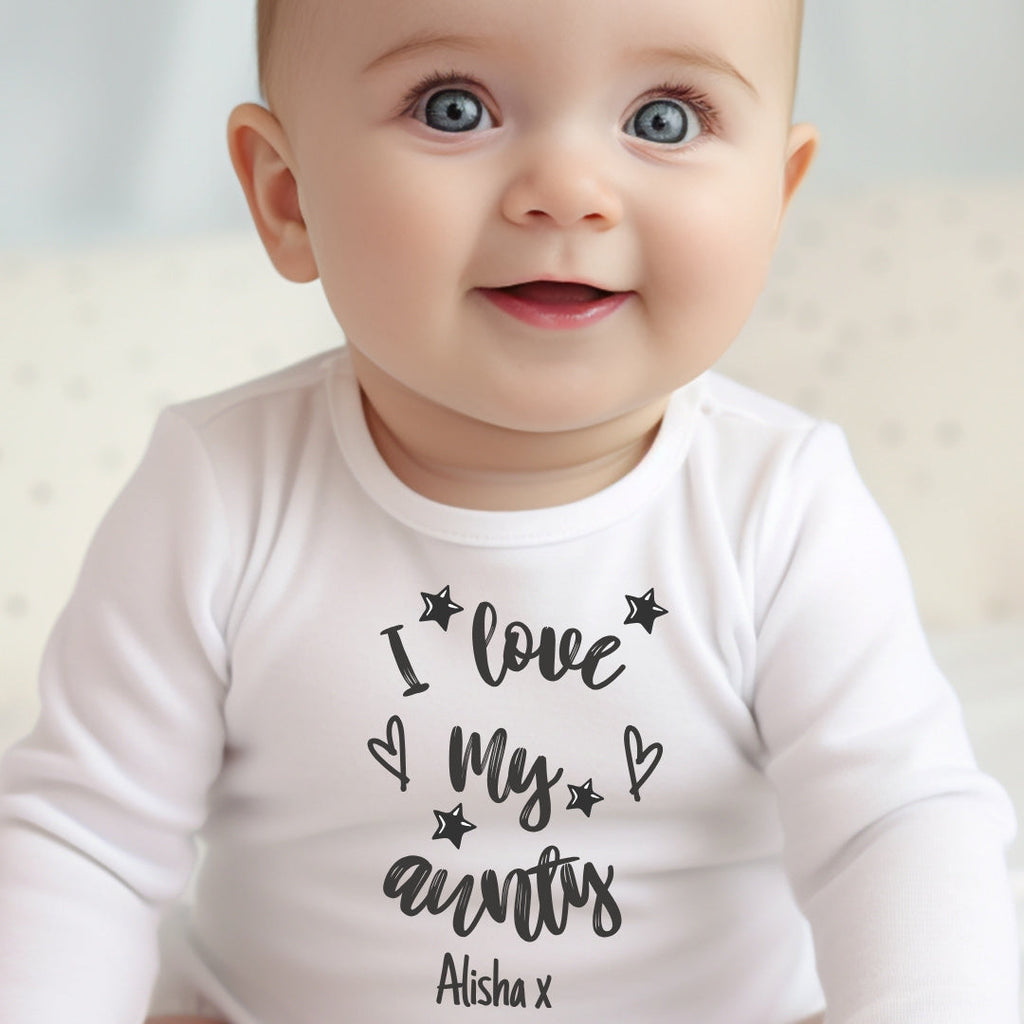 Personalised Black & White I Love My Mummy Babygrow | Any Name Vest or Bib UK