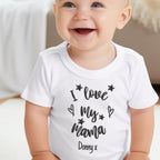 Personalised Black & White I Love My Mummy Babygrow | Any Name Vest or Bib UK