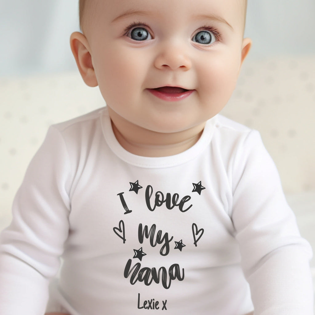Personalised Black & White I Love My Mummy Babygrow | Any Name Vest or Bib UK