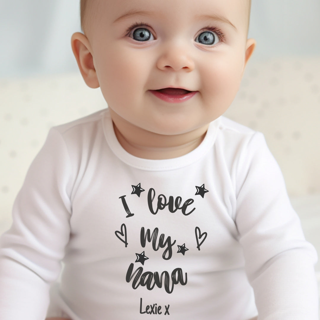 Personalised Black & White I Love My Mummy Babygrow | Any Name Vest or Bib UK