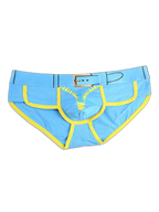 Zipper Belt Printed Cotton Pouch Briefs