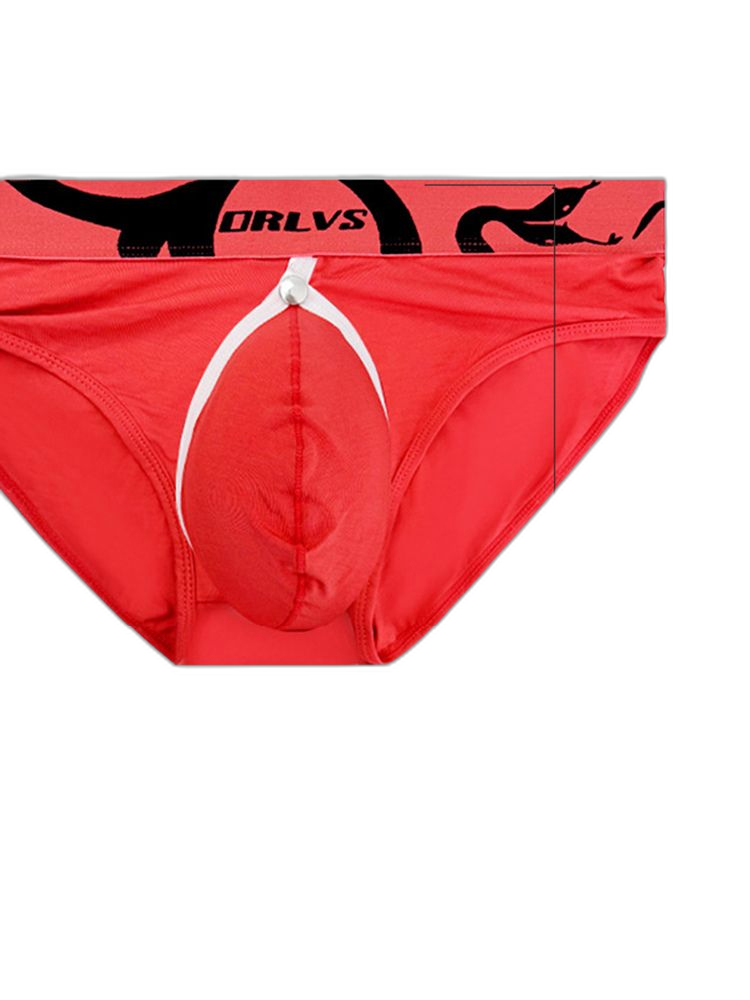 2 Pack Men's Detachable Pouch Open-Crotch Breathable Modal Soft Briefs