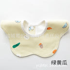 Pure Cotton 360° Rotatable Baby Bib - Petal-Shaped Drool Bib