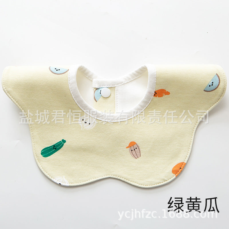 Pure Cotton 360° Rotatable Baby Bib - Petal-Shaped Drool Bib