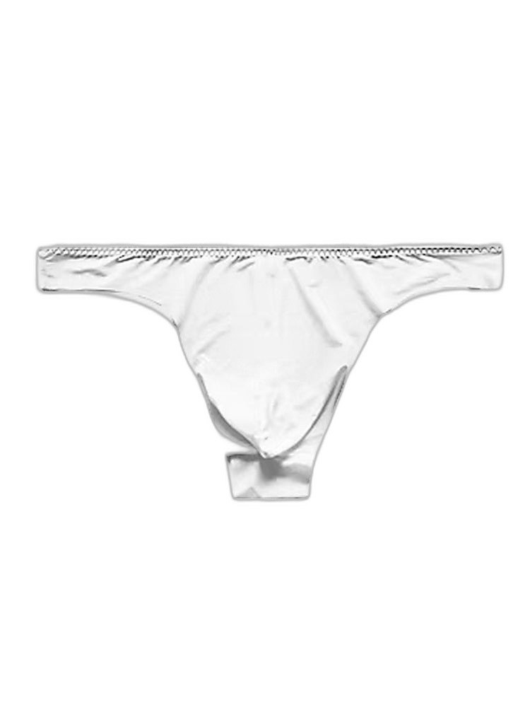 4 Pack Men's Seamless Ice Silk Sports Sexy Solid Color Thong & Strings