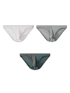 3 Pack Men's Mesh Sexy Low Waist Big Pouch Briefs