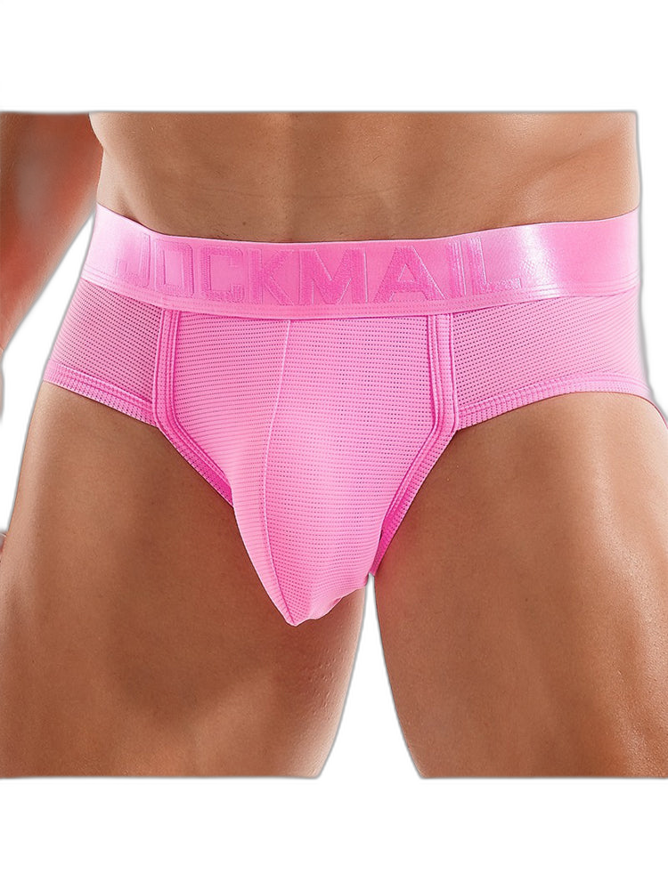Men's Solid Color Mesh Breathable Sports Fitness Briefs