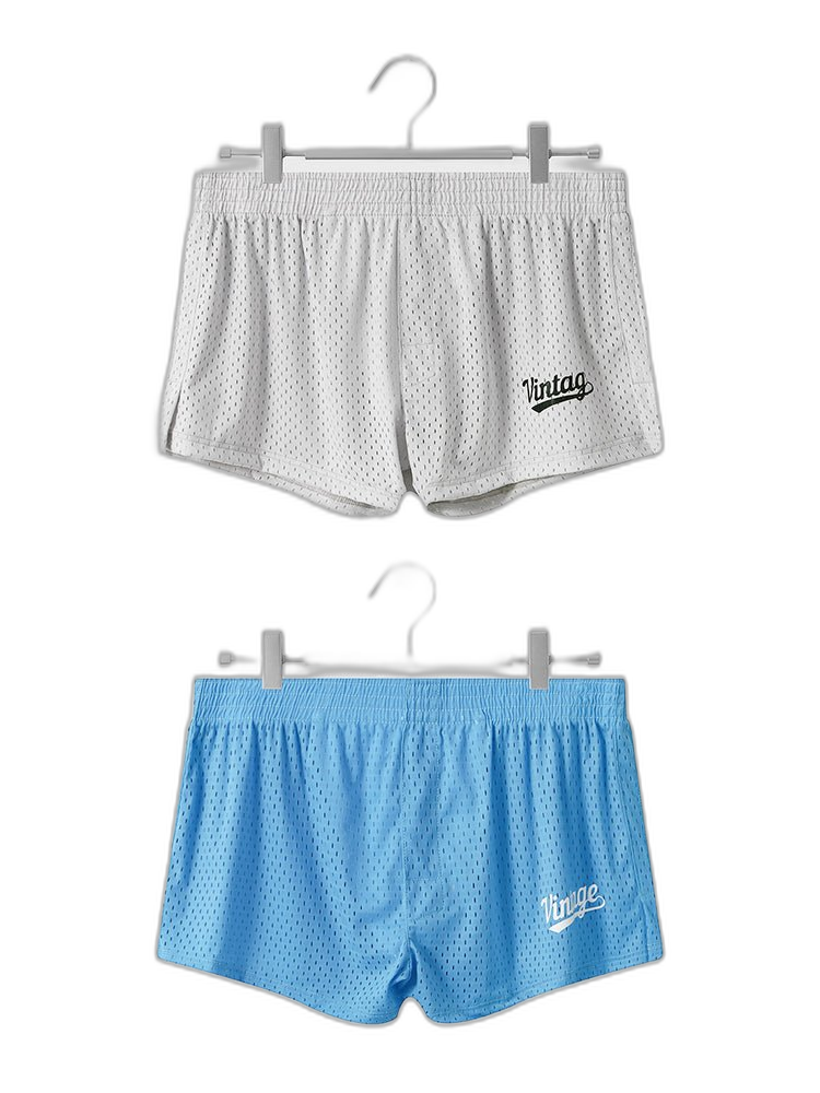 2 Pack Men's Seamless Comfort Quick-Dry Lightweight & Airy Mesh Boxers Shorts
