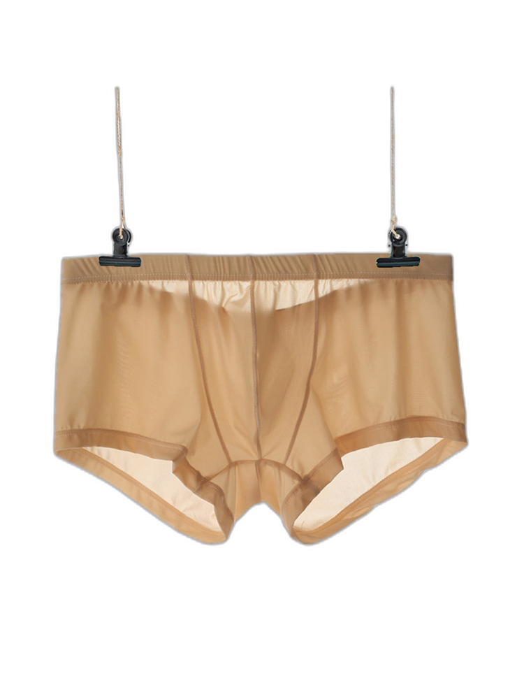 Thin Breathable Ice Silk U Convex Boxers for Men