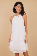 Raquel Sleeveless Pompom Mini Dress