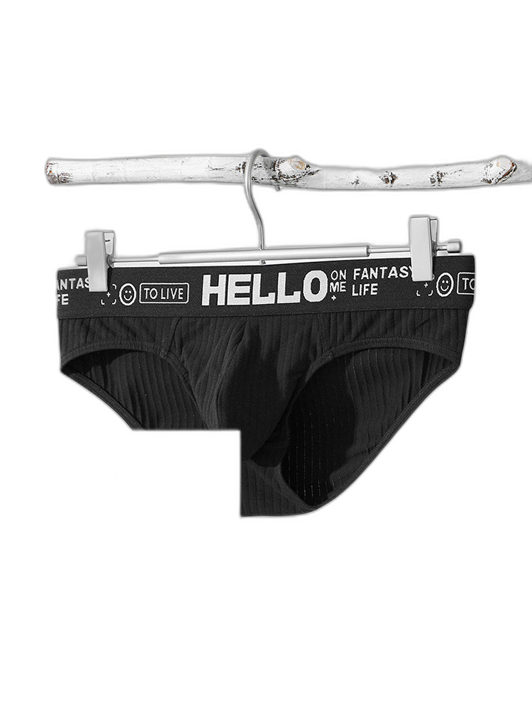 Men's Cotton Ribbed Breathable Briefs with 3D Pouch
