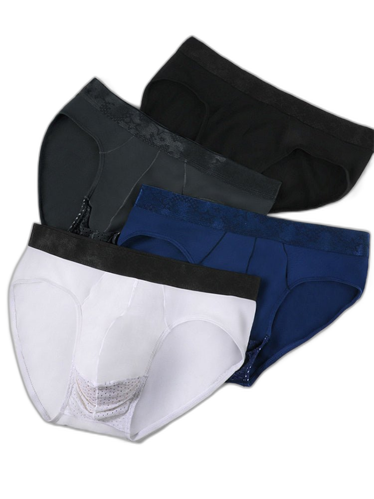 4 Pack Men's Comfortable Thin Pouch Breathable Mesh Briefs