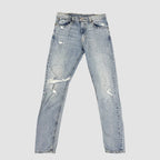 Vintage Levi's 512 Distressed Slim Straight Jeans Light Blue W32 L34