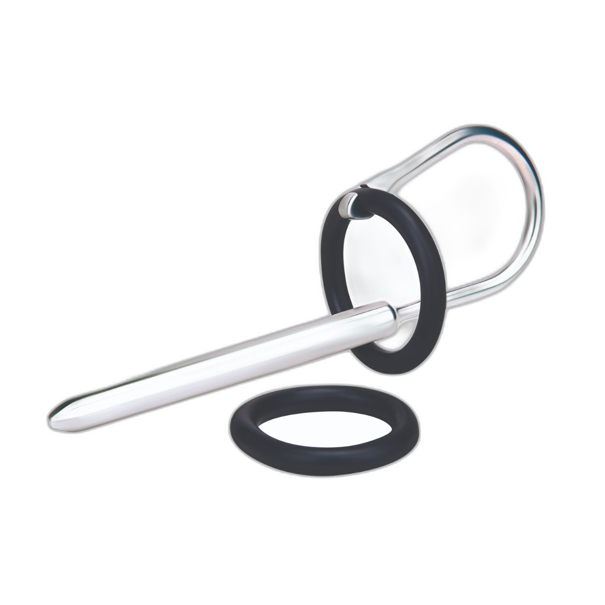 Prowler RED Urethral Plug & Ring Silver Black