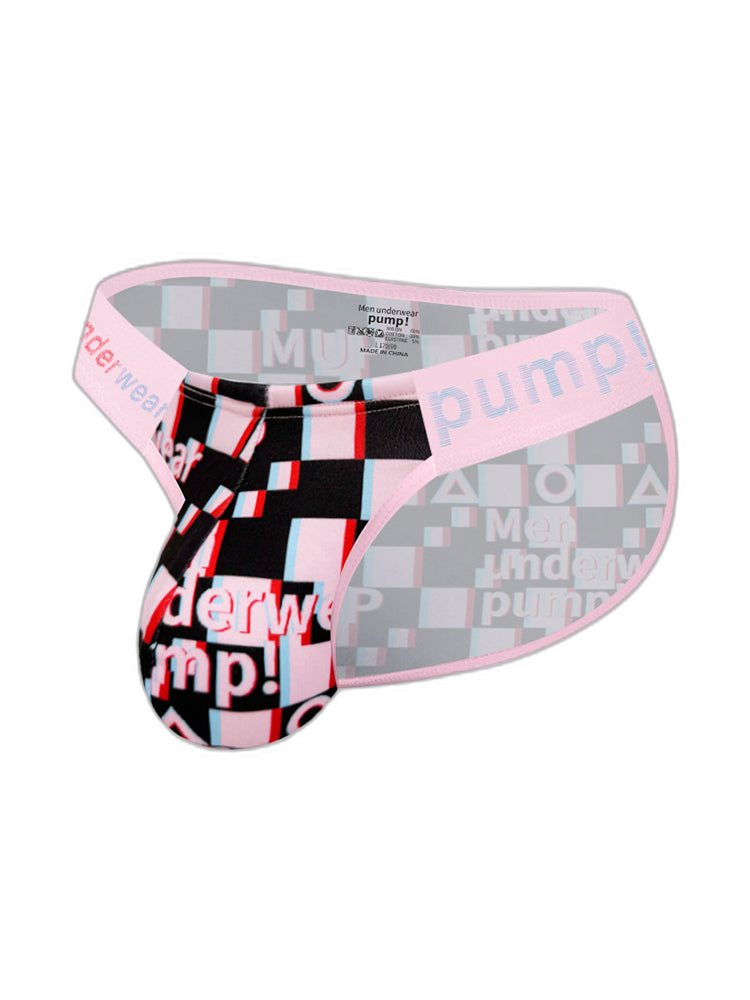 2 Pack Men's Breathable Alphabet-Print Expanded Pouch Briefs