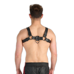 Prowler RED Leather Bull Harness With Metal Fittings Black