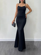 Halter Neck Mesh Beaded Suspender Dress Two-piece Set