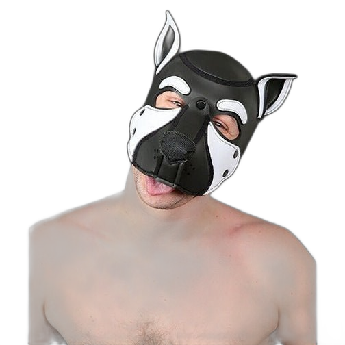 Mr S Leather NEOPRENE FRISKY Puppy Hood | Black & White