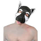 Mr S Leather NEOPRENE FRISKY Puppy Hood | Black & White