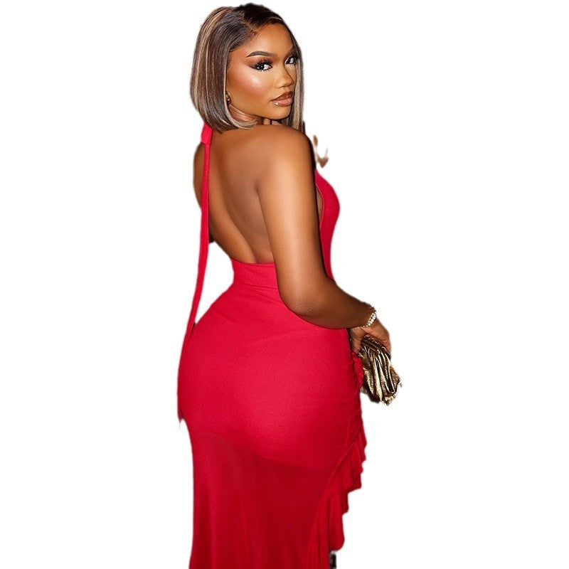 Fashion Women's Wear Elegant Fishtail Dress Sleeveless V-shaped