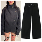 Washed Long-sleeve Denim Jacket For Couples