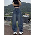 Retro Baguette Banana Pants Figure-flattering Denim Jeans For Women