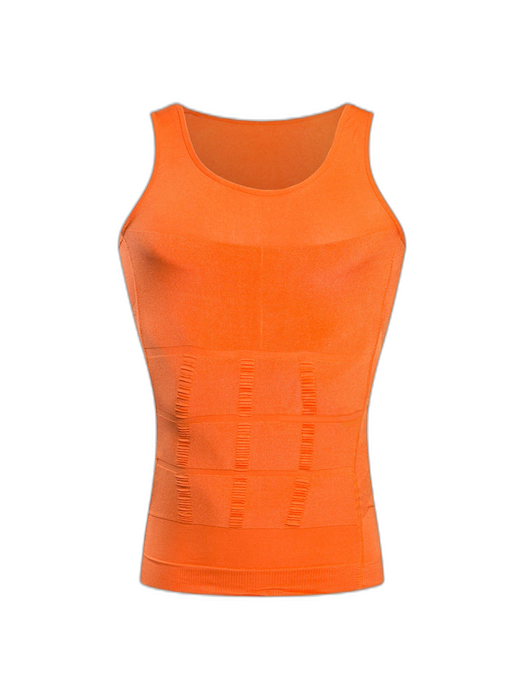 Mens Waist Body Shaper Vest T-Shirt Tank Tops