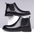 Autumn And Winter Fleece-lined Martin Boots Men's Shoes Cross-border Amazon Wear-resistant Worker Boot Rubber Outdoor Mountaineering Plus Size 38-4