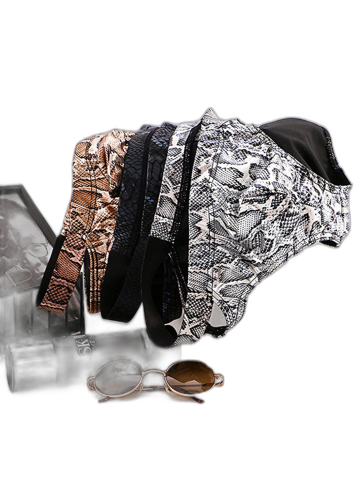 2-pack Men's Snake Print Hollow Briefs
