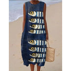 New Sleeveless Casual Printed Temperament Long Dress
