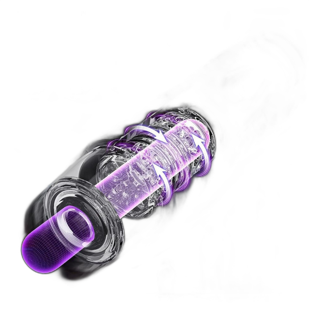 Black Warrior - Rotating Suction Masturbator - 3D Textured Sleeve