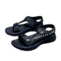 Men's Alphabet And Stars Graphic Print Open Toe Sandals With Hook & Loop Fastener