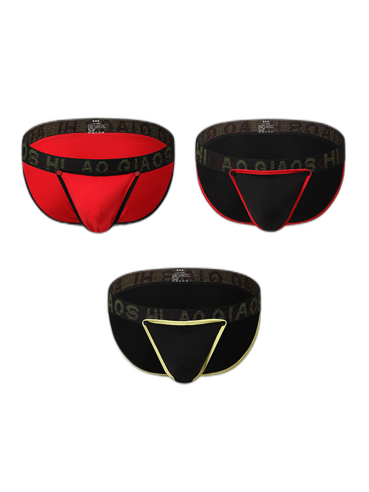 3 Pack Men's Large Pouch Button Waistband Briefs