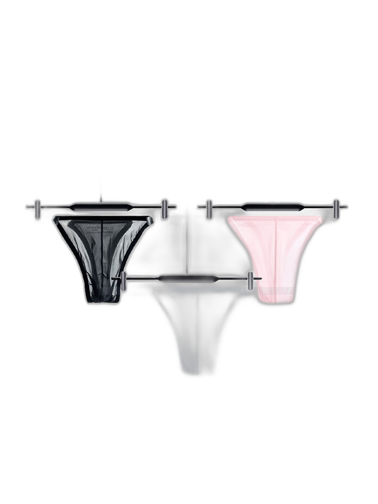 2 Pack Men's Sexy Seamless Semi-Transparent Thong & Strings