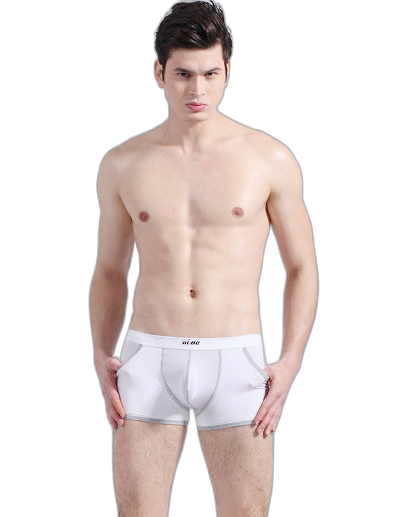 3 Pack Men's Long Leg Boxer Briefs Made of Ultra-Thin Ice Silk with Anti-Wear Elastic
