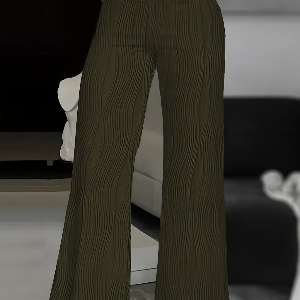 Solid Color Wide Leg Pants, Y2K High Waist Loose Pants For Every Day Women's Trousers