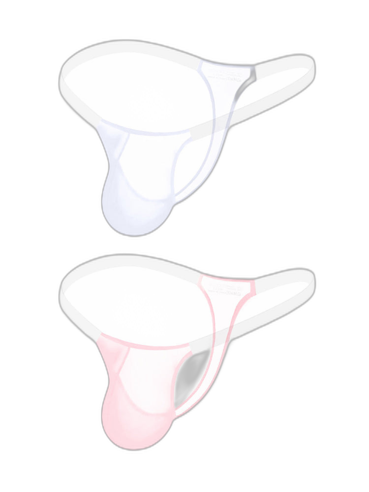 2 Pack Men's Sexy Seamless Semi-Transparent Thong & Strings