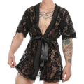 Masculine Lace Thong + Bathrobe Set