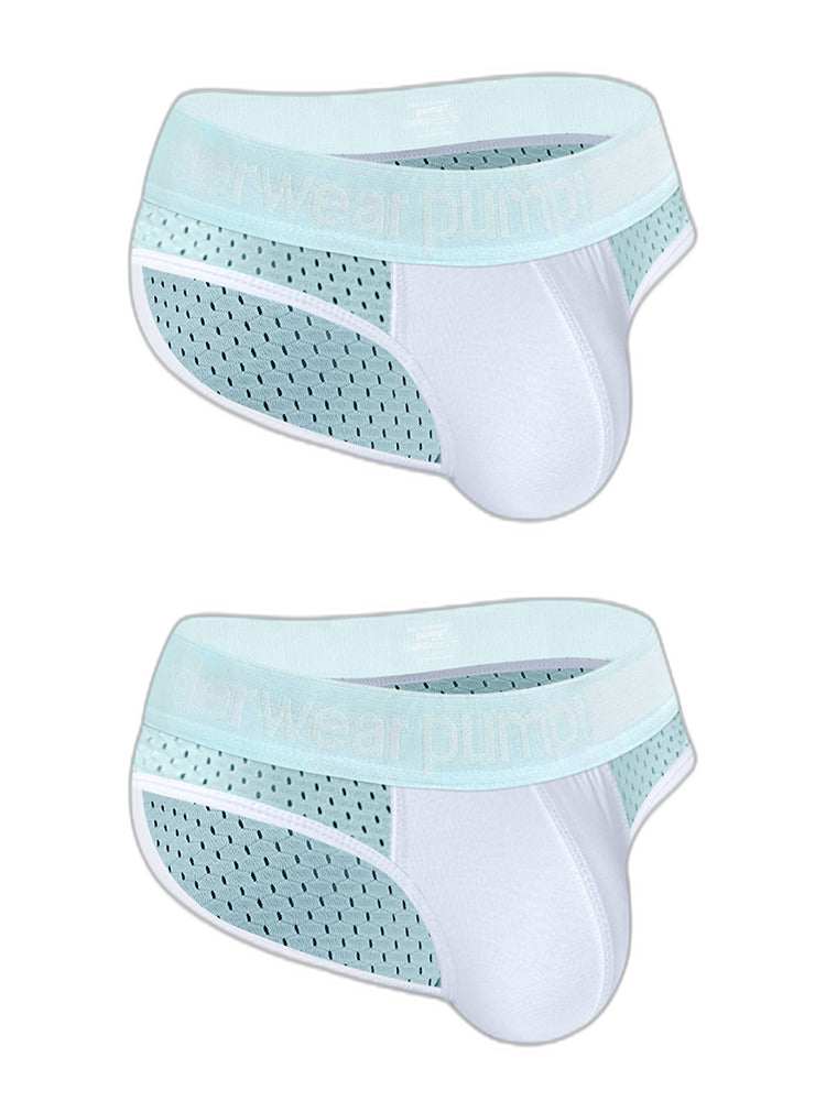 2 Pack Men's Mesh Loose Fit Sport Low-Rise Briefs