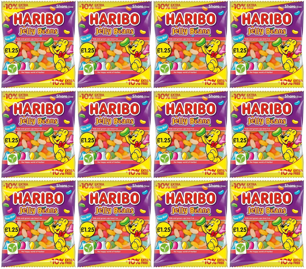 12 x Haribo Jelly Beans (10% Extra Free) - 154GM