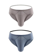 2 Pack Men's Low Rise Back Hollow 3D U-convex Large Pouch T-Back Briefs