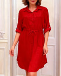 Elegant Dusting Commuter Single-Breasted Multi-Button Solid Color Dress
