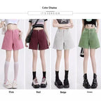 Women's Denim Shorts Fashion Retro Summer High-waisted Slim Wide-leg Pants