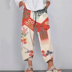 Minimalist Women's Pants Featuring A Patchwork Animal-print Design