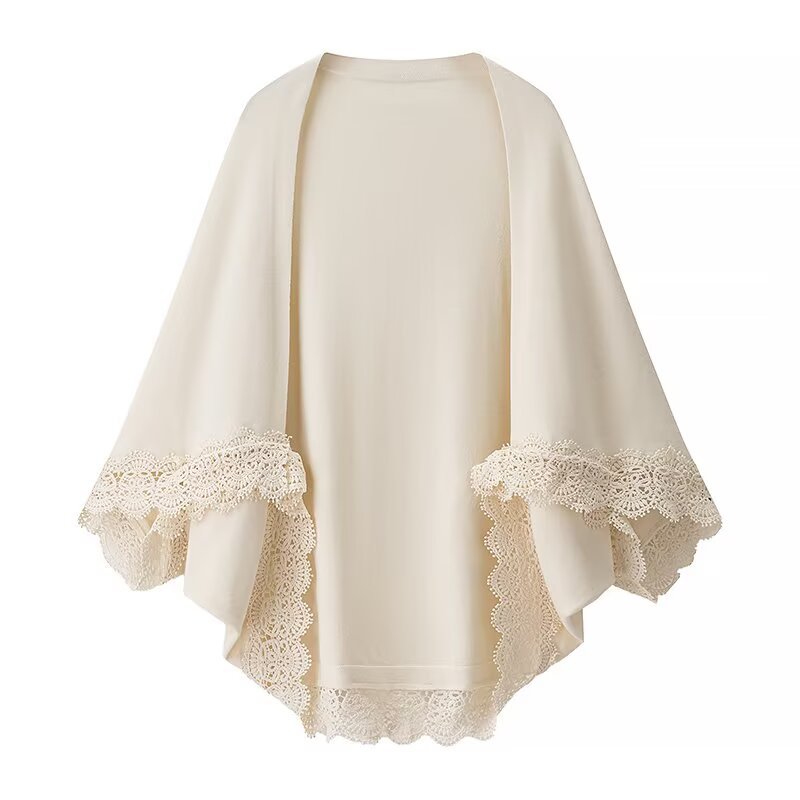 Knitted Cardigan Women's Outerwear Cloak Cape Jacket