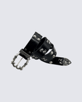 Studded Skull Leather Belt
