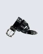 Studded Skull Leather Belt