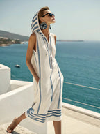 Women's Casual Sleeveless Split Dress With Two Pockets